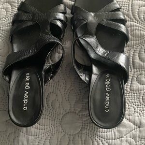 Black Wedge Sandals
